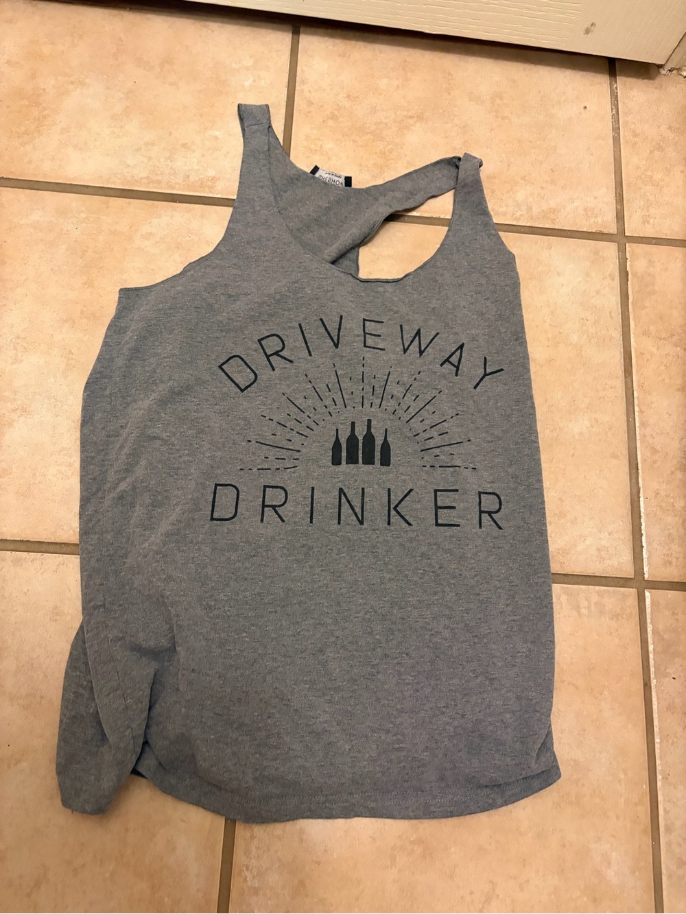 Womens sheshow Driveway Drinker Grey Graphic Tank top